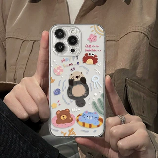 游泳动物适用于苹果15PROMAX手机壳iPhone16高颜值14高级13轻奢12