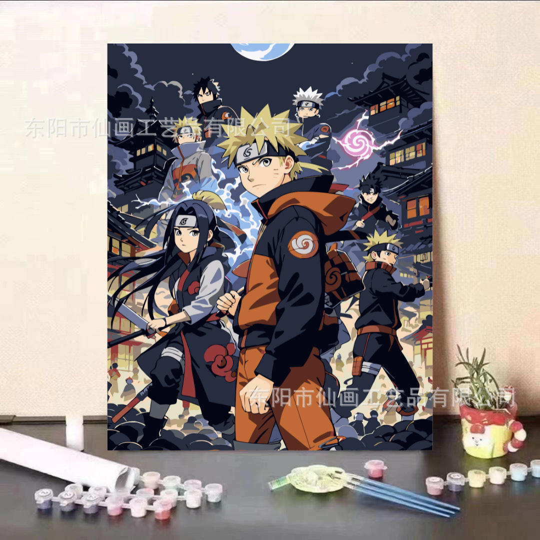 Fábrica de pintura al óleo digital de bricolaje al por mayor personajes de dibujos animados lindos de gran tamaño 4050 decoraciones pintadas a mano para dibujar