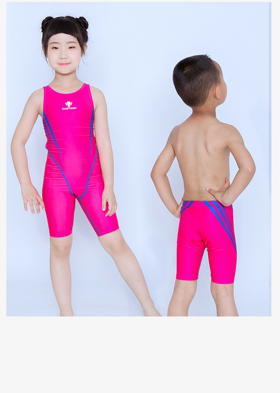 Swimming Trunks for Middle and Large Children, One-Piece Boxer Swimming Team Uniforms, Men's and Women's Suits, Student Competition Training