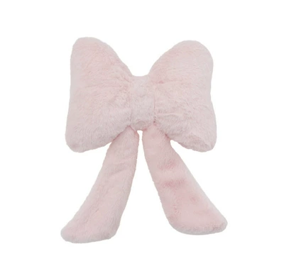 Winter Car Lumbar Headrest, Headrest - plush-ribbon-bow-pink-headrest