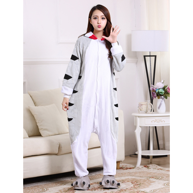 Transfronteriza de dibujos animados de una sola pieza pijamas de franela animal de invierno engrosada transfronteriza dinosaurio Tianma Tigre unicornio