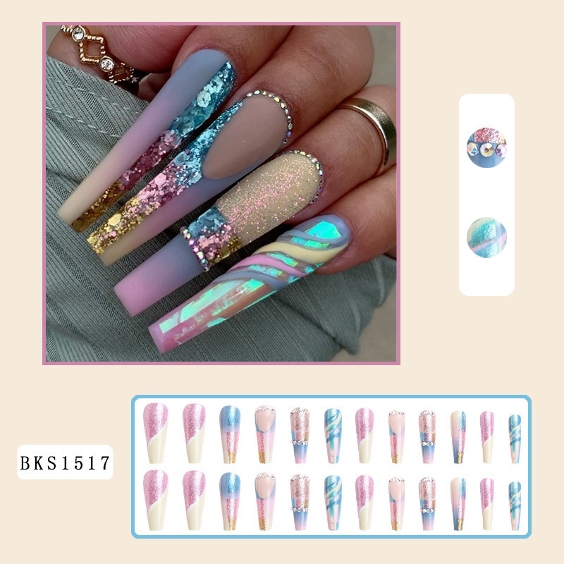 17g Weight French Style Shiny Marble Flower Butterfly Abs Wear Manicure 1 Set