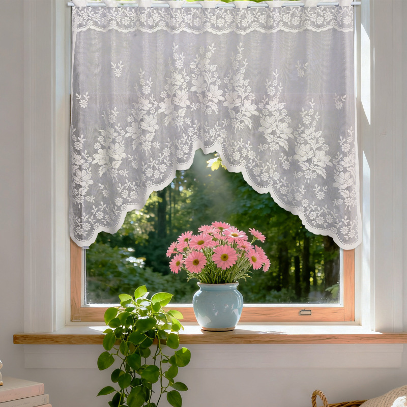 French-Style Door Curtain for Bedroom Partition, Cabinet Door Coffee Curtain, Dustproof Rod-Mounted No-Drill Curtain French-Style Door Curtain for Bedroom Partition, Cabinet Door Coffee Curtain, Dustproof Rod-Mounted No-Drill Curtain