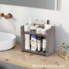 European -style wood storage rack kitchen countertop scentling rack 2 -layer counter vertical wooden shelf toiletries finishing rack