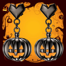 temu亚马逊跨境爆款创意南瓜吊坠万圣节圣诞节耳环现货厂家批发