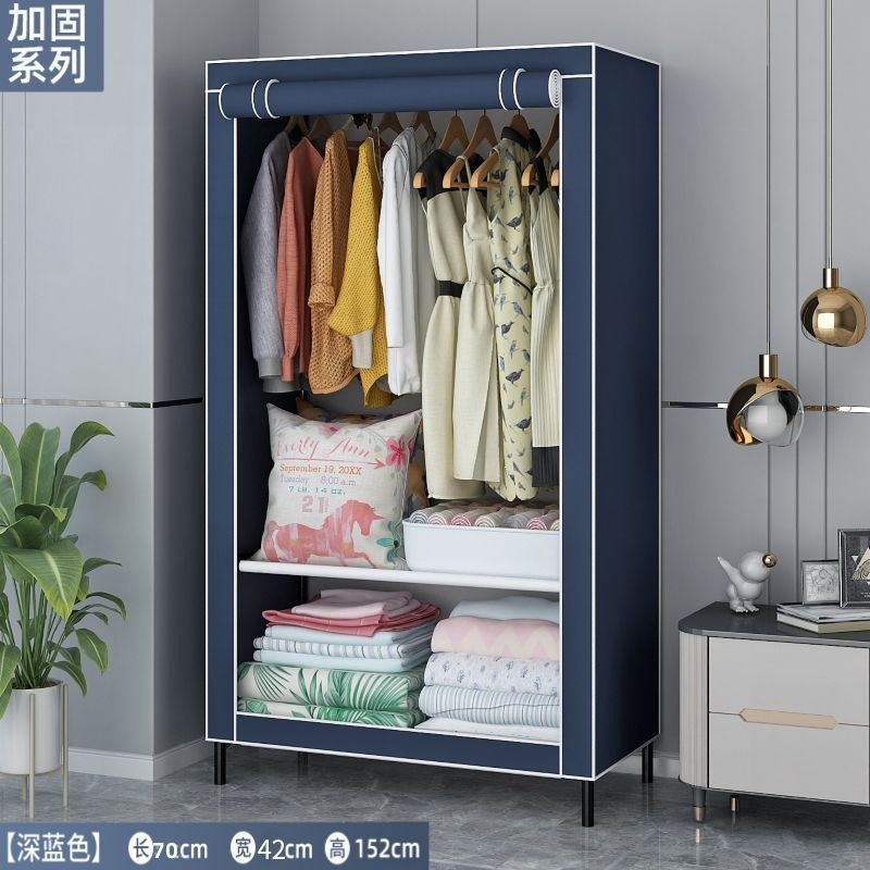 Fábrica directa simple armario dormitorio doméstico duradero ensamblaje armario de tela dormitorio alquiler de vivienda estante de piso pequeño