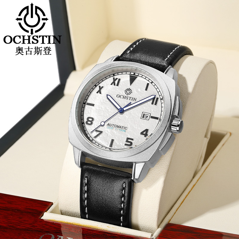 Swiss Watch Fully Automatic See-Through Bottom Waterproof Luminous Calendar Mechanical Watch Men's Watch Business Live Broadcast Cross-Border Dropshipping