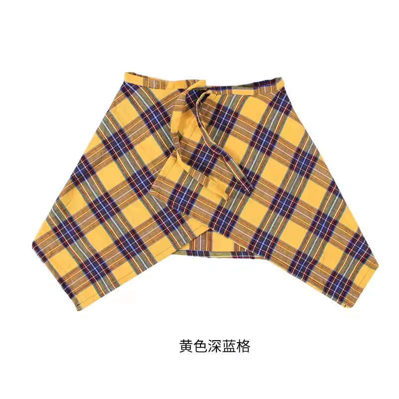 格子小屁帘女美式高街下摆男束腰腰带格纹收腰神器分层裙摆打底装