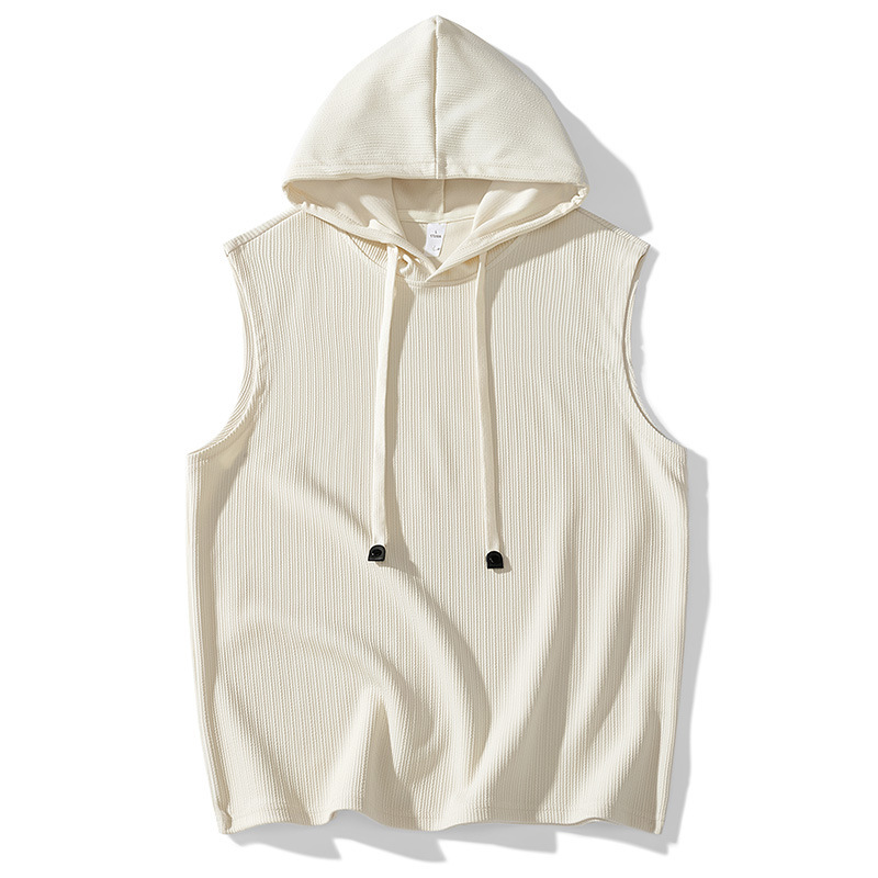 Cross-Border American Retro Style Elastic Knitted Hooded Vest with Button Closure, Trendy Casual Vest Cross-Border American Retro Style Elastic Knitted Hooded Vest with Button Closure, Trendy Casual Vest
