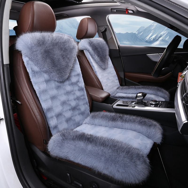 冬の自動車座布団はキツネの毛をまねてミンクの毛をまねて滑り止めの高い毛の3つのセットの柔らかい快適な通用座布団をまねます。|undefined