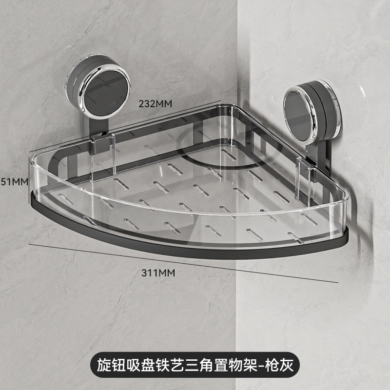 Ventosa estante de esquina del inodoro montado en la pared trípode de inodoro sin perforación estante de almacenamiento de baño de drenaje doméstico