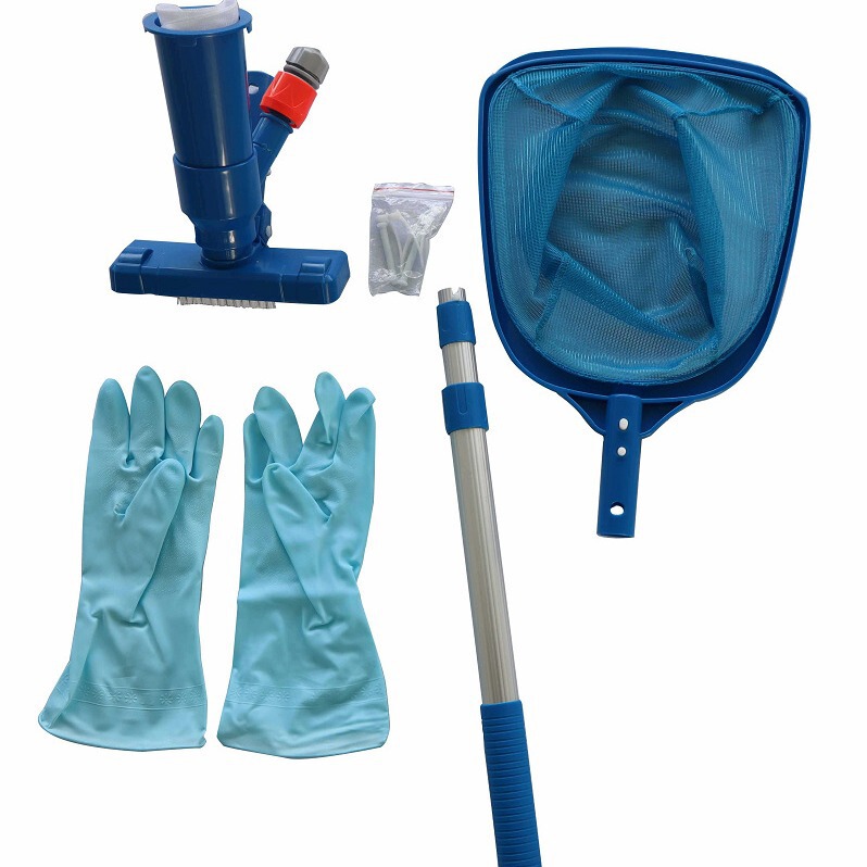 Cross-Border Spot Swimming Pool Cleaning Supplies Combination Flow Nozzle Jet Vacuum Suction Pool Head Fishing Net Aluminum Rod