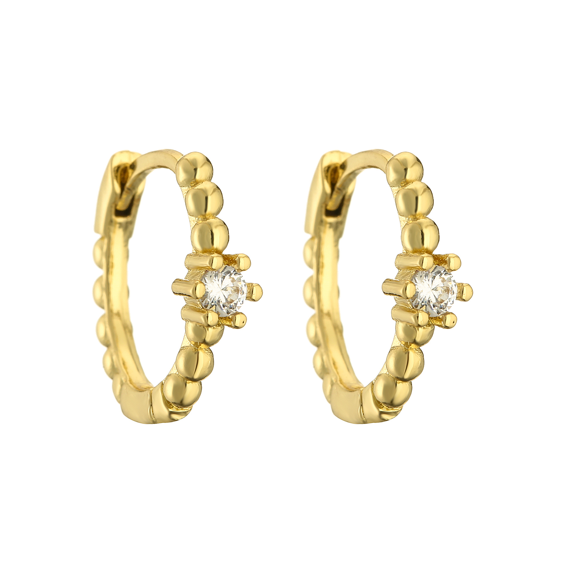 1 Pair Casual Simple Style Circle Plating Inlay Copper Zircon 18k Gold Plated Earrings display picture 3