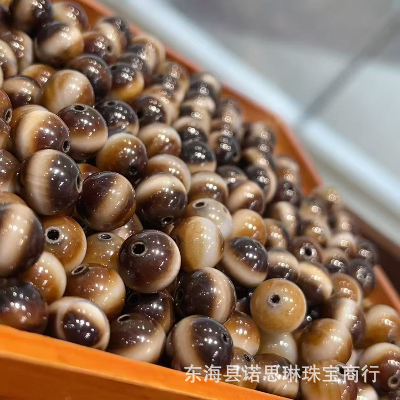 一线天珠10mm文玩配件手工diy手串手链时尚饰品配饰