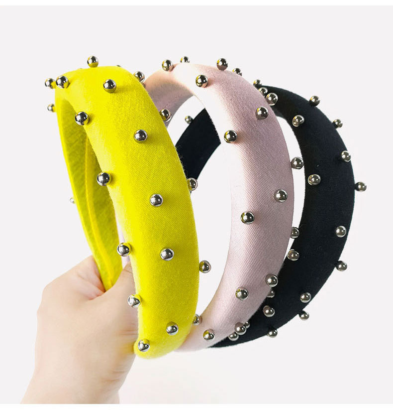 Fashion New Style Pearl Sponge Candy Color Headband display picture 6