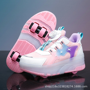 Student walking shoes four-wheel children's roller skating shoes men's and women's detachable ultra-light version shoes with wheels in stock wholesale
