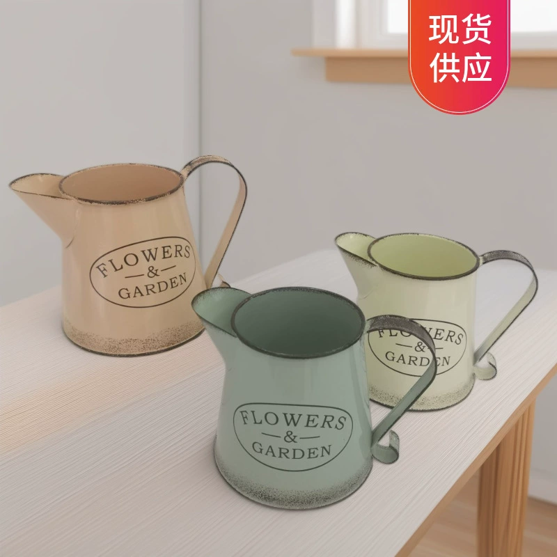 Европейский стиль ретро-стиль печати оцинкованный железный цветочный горшок ваза кованый цветок украшение дома креативные украшения цветочный горшок