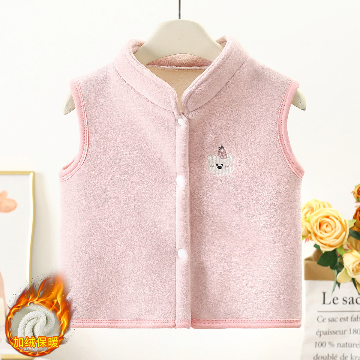 Invierno y otoño nuevos chalecos de terciopelo para niños chalecos de calentamiento para niños niñas con hombros gruesos ropa infantil