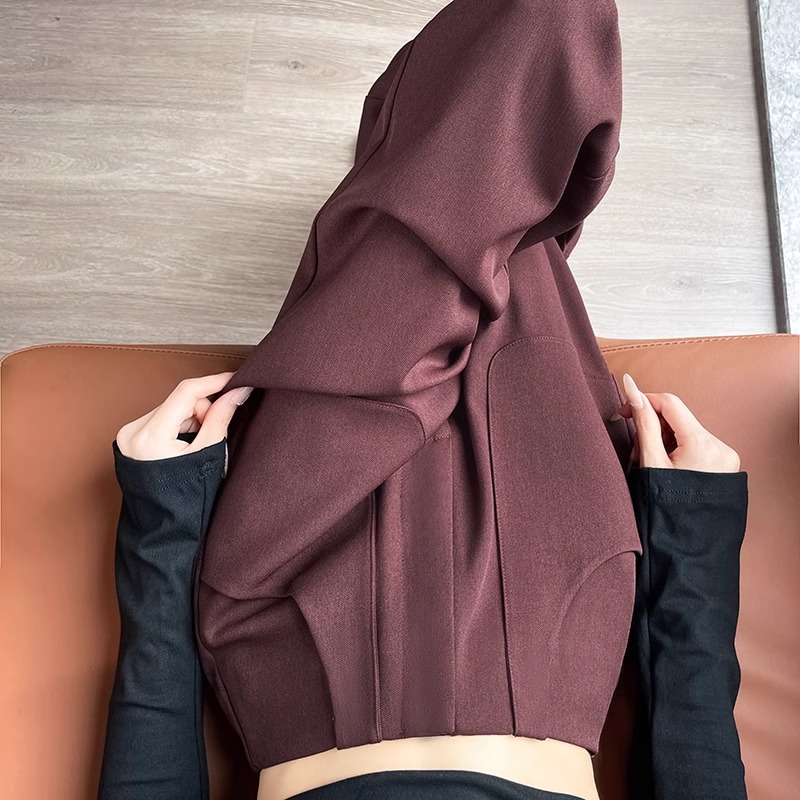 Ángora pantalones de trajes de piernas anchas rojas para mujeres de otoño nuevos pantalones casuales de cintura alta sueltos y colgantes rectos