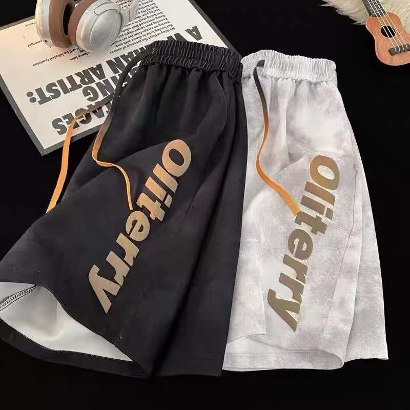夏季新款美式短裤男潮牌薄款设计感小众宽松大码运动休闲五分裤子