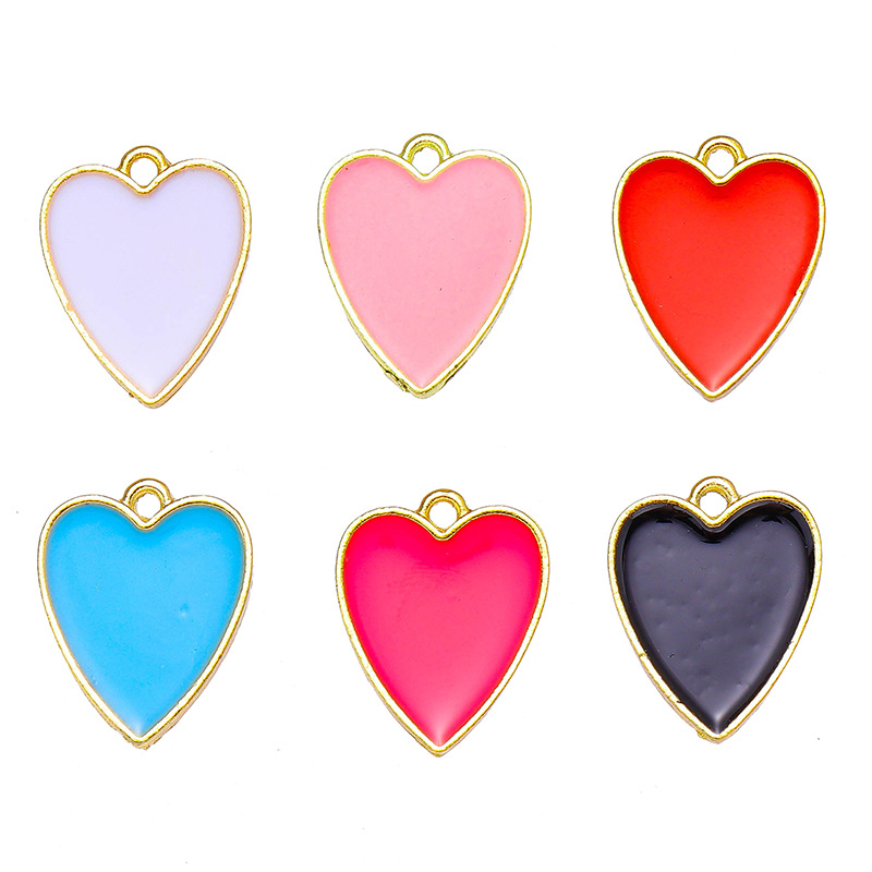 Classic Style Style 20 PCS/Package Alloy Multicolor Heart Shape Pendant DIY Ornament Accessories Bracelets Earrings