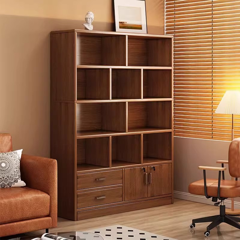 Study Storage Rack Bookshelf Bookcase Living Room New Book Storage Cabinet Home Cabinet Wall-Mounted Bookshelf with Cabinet Door