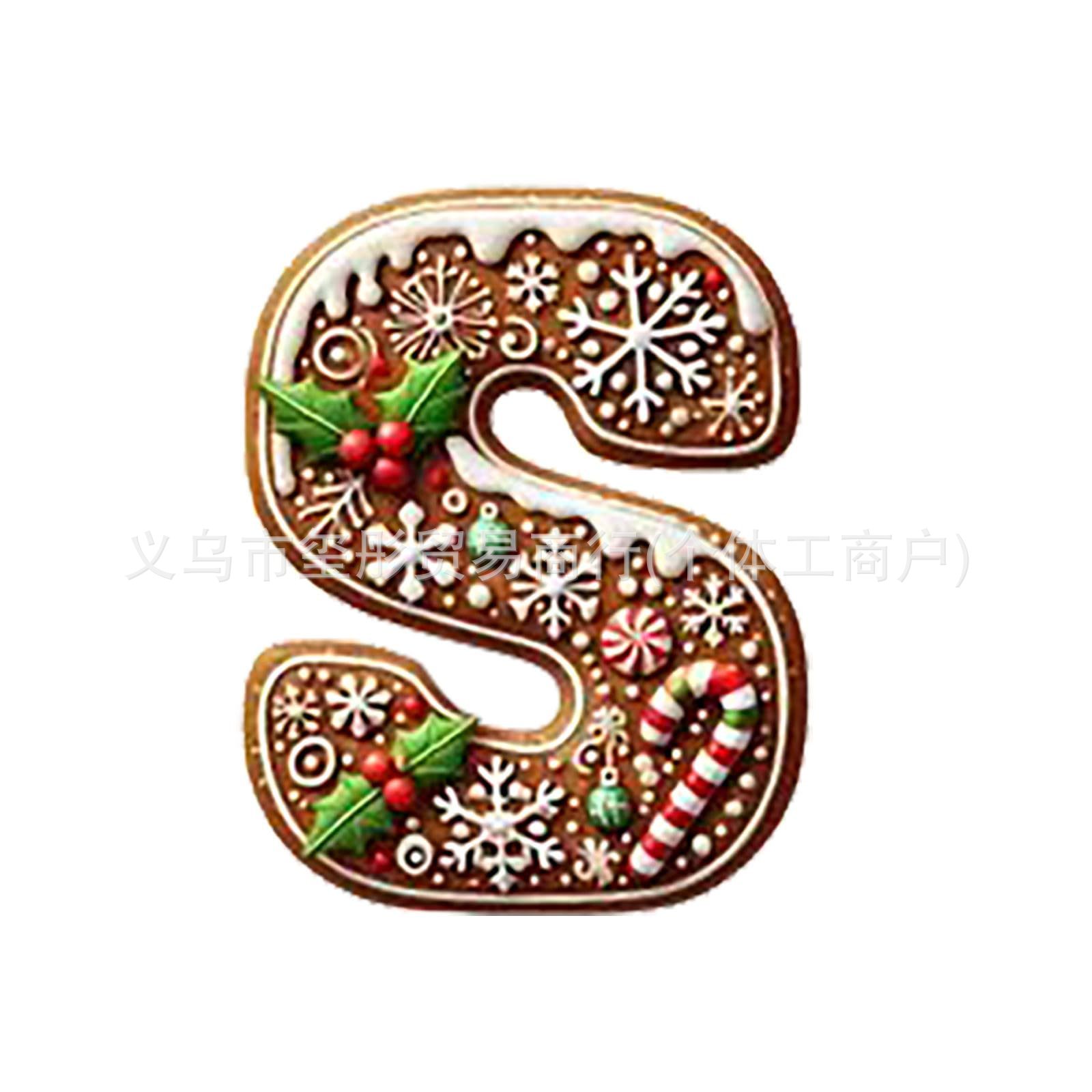 Explosiones transfronterizas de Navidad 26 árboles de Navidad pan de jengibre letras decoraciones mini letras colgante colgante