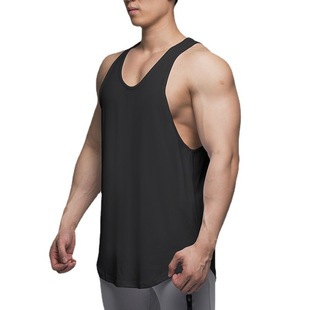 Summer Muscle Fitness Dog Sports Vest Men's Mesh Quick-drying Arc Loose Large Size Sports Training Narrow Shoulder New
