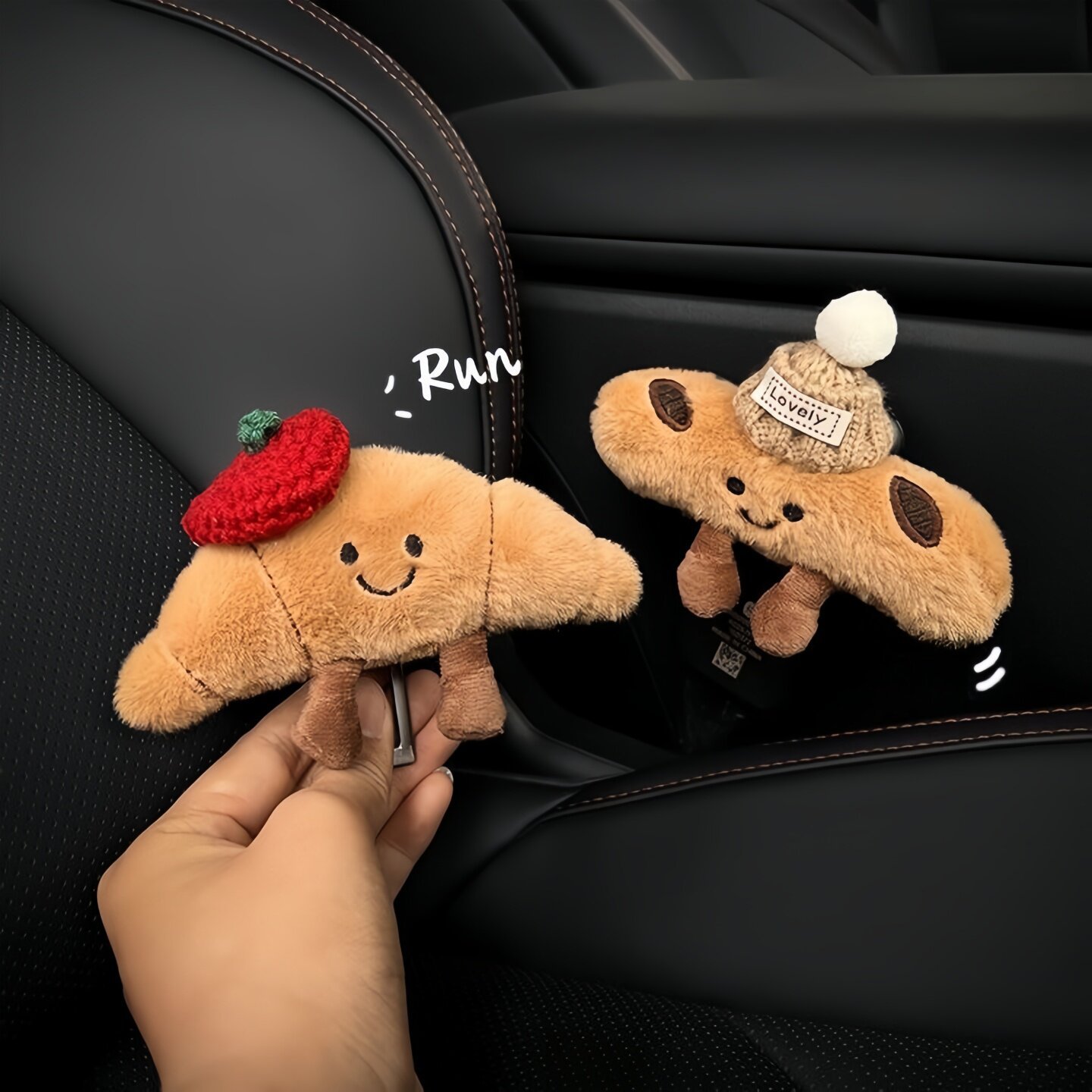 차량용 안전벨트 연장 버클 크루아상 바게트 봉제인형 실내 장식