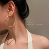 Silver needle, metal capacious earrings, silver 925 sample, European style, city style