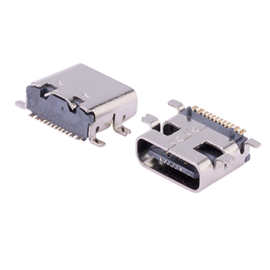 TYPE-C母座16P全贴 卧式四脚SMT 大电流板上型type-c贴片16P母座