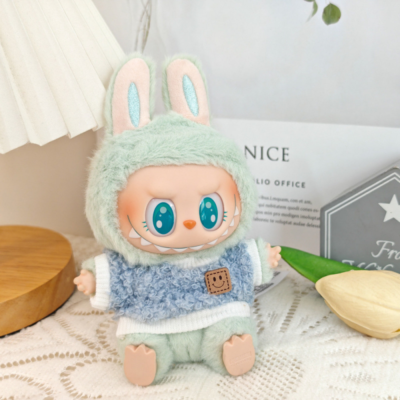 第一世代と第二世代のラブブベビー服ビニールブラインドボックスペンダントかわいいぬいぐるみ帽子服スーツアクセサリー|undefined