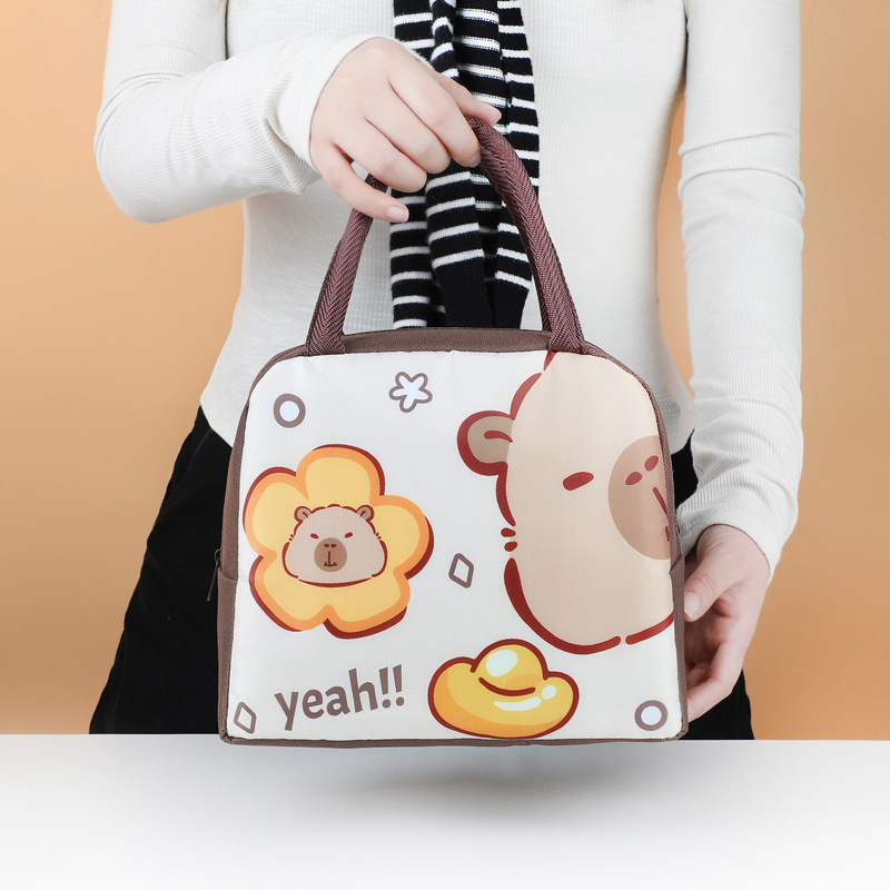 Bonita bolsa de almuerzo de dibujos animados portátil con bolsa de almuerzo bolsa de aislamiento térmico para el trabajo y la escuela bolsa de almuerzo bolsa de viaje lindo divertido