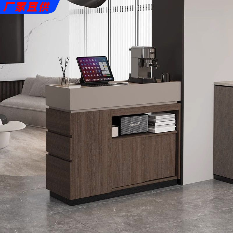 Solid Wood Sideboard Italian Minimalist Living Room Sofa Side Cabinet Partition Bar Cabinet Door Storage Cabinet Entrance Cabinet Production