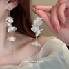 Silver needle, fashionable advanced universal earrings, flowered, bright catchy style, high-quality style, wholesale