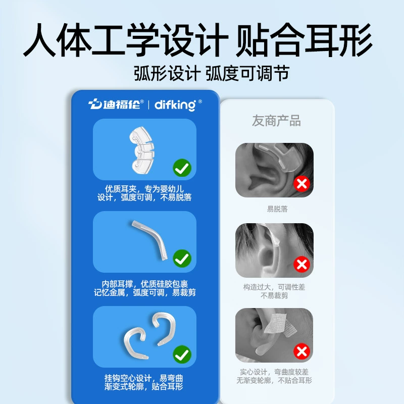 Orthotics for baby for new born for ears, silicone ear clips