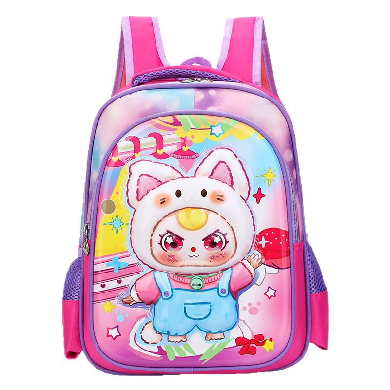 Mochila escolar de tres años para bebé Mochila escolar de jardín de infantes de dibujos animados para niños y niñas lindos Mochila para niños para reducir la carga Mochila de gran capacidad