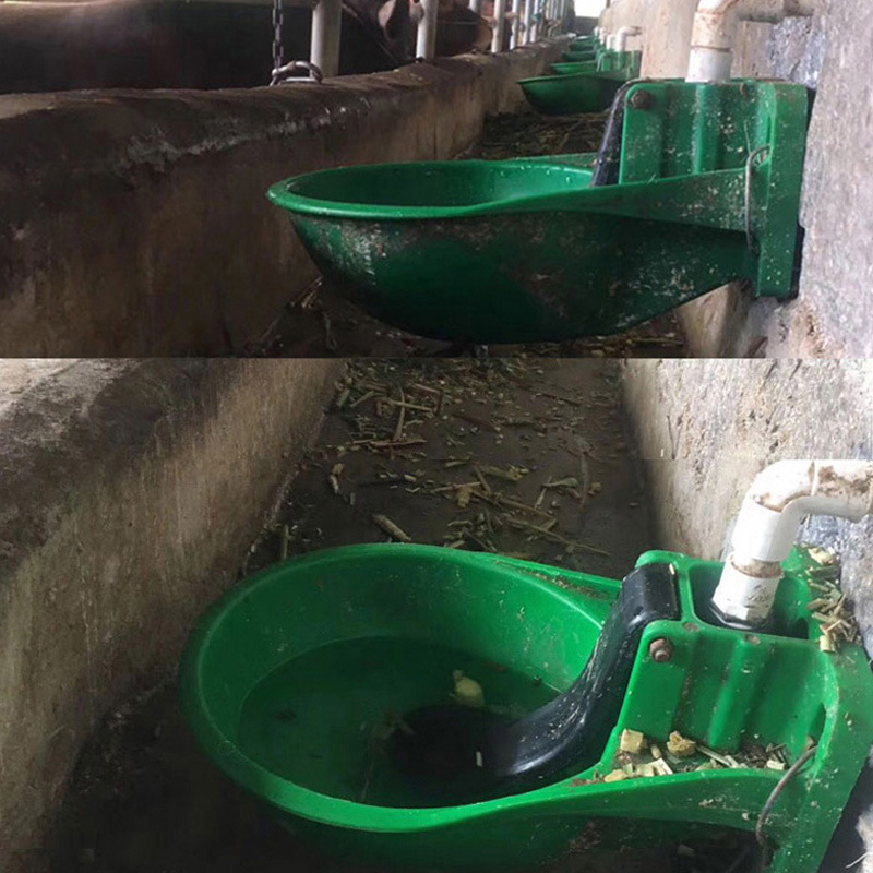 Cuenco de agua para vacas, cuenco de plástico grueso para beber, válvula de acero inoxidable, bebedero automático, cuenco para beber para vacas, equipo de agua potable para caballos y vacos