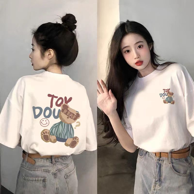 Pure Cotton White Short-Sleeved T-Shirt for Women 2025 New Popular Summer Design Niche Tops Loose Large Size T-Shirt