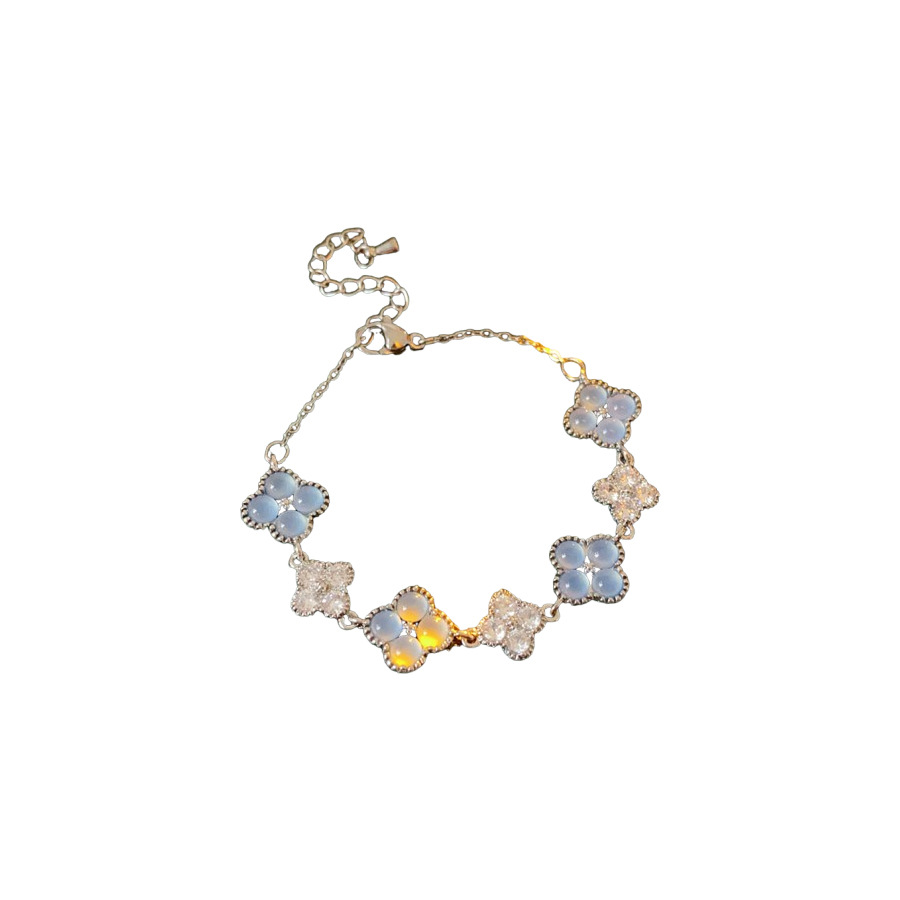 Transfronterizo delicada flor de zircón ojo de gato pulsera de moda temperamento universal pulsera nicho lujo ligero de alta sensación joyería