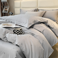 高級感200S貢緞長絨棉四件套全棉純棉100%被套床單輕奢四季款批發