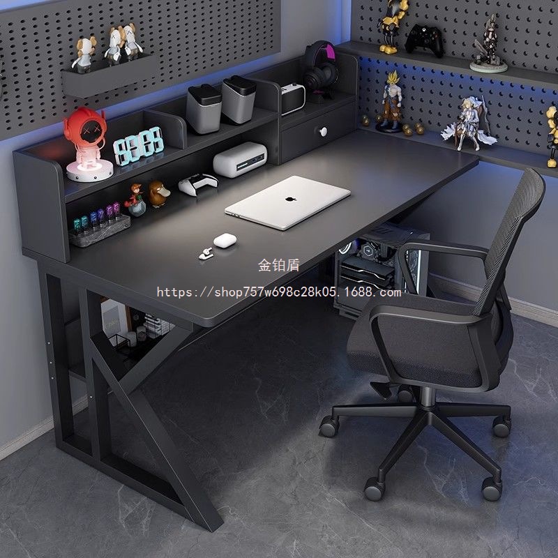 Golden Platinum Shield Student Simple Computer Desk Desktop Desk Table E-Sports Table and Chair Bedroom Home Desk Writing