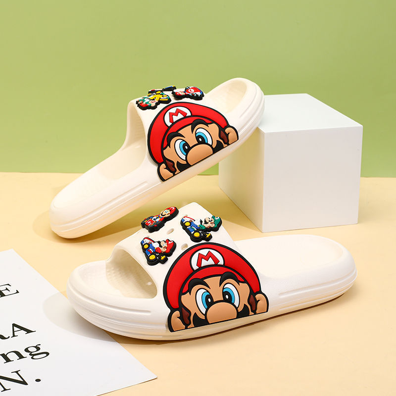 Children's Slippers Boys Mario New Home Soft Bottom Middle and Large Boys Indoor Bath Non-slip Sandals Summer