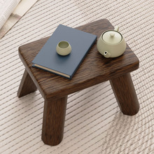 小凳子家用矮凳客厅网红实木可爱凳泡桐木烤色门口换鞋复古小板凳