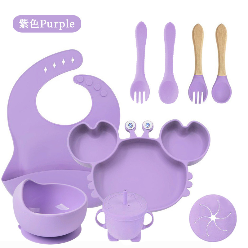 보라색 - 게 식사 접시 9종 세트