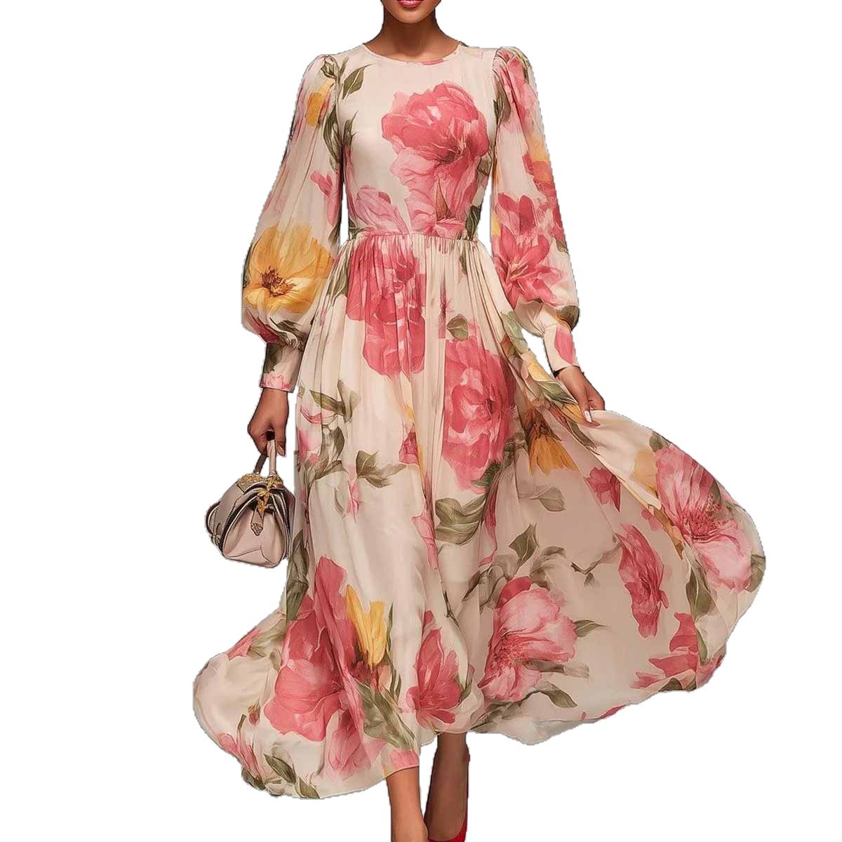 2026 European And American Cross-border Independent Site Beach Casual Vacation Personalized Printed Dress_ecoleips.com