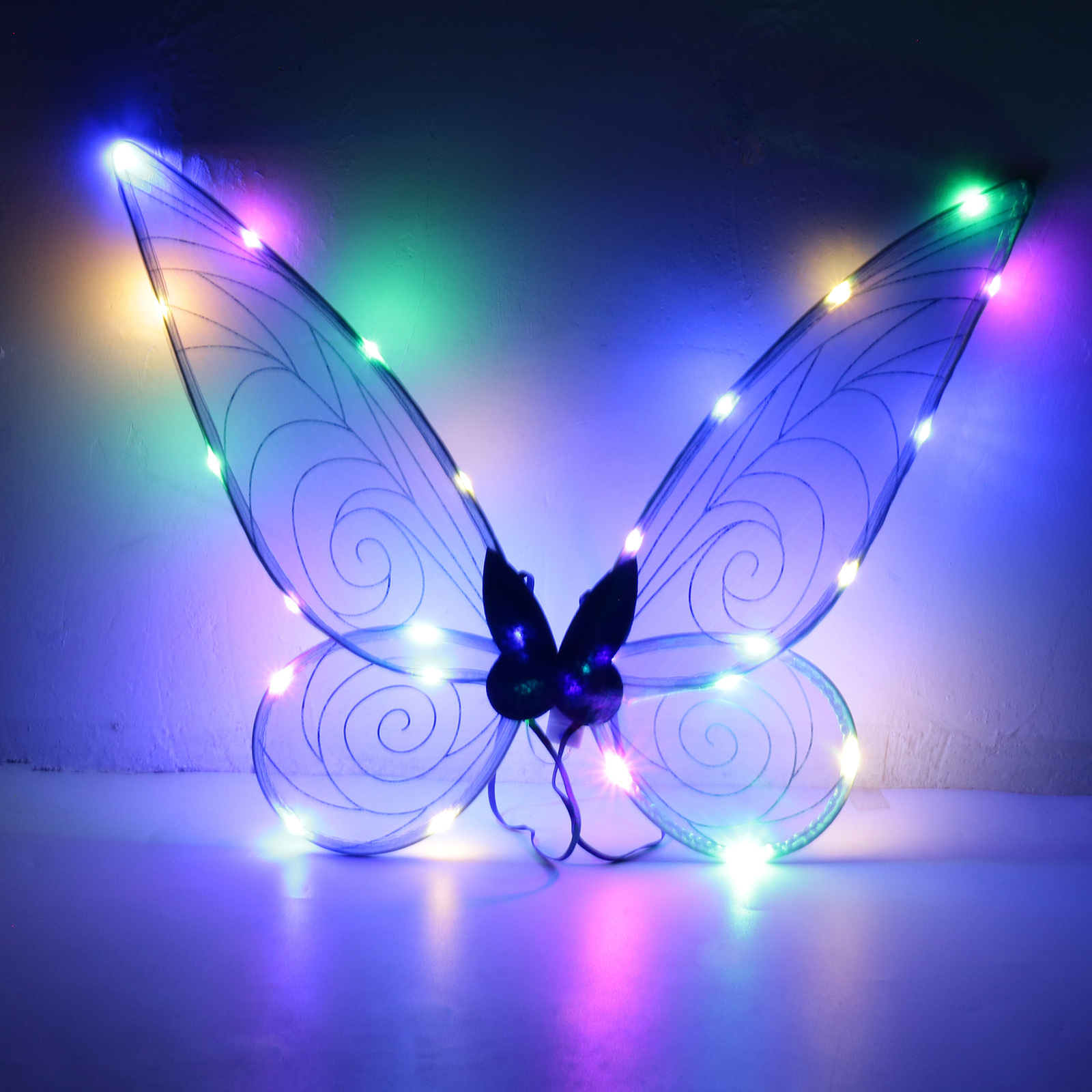Navidad Nuevo estilo de emisión de luz ELF alas fiesta de vacaciones con flash mariposa Halloween accesorios de rendimiento para niños