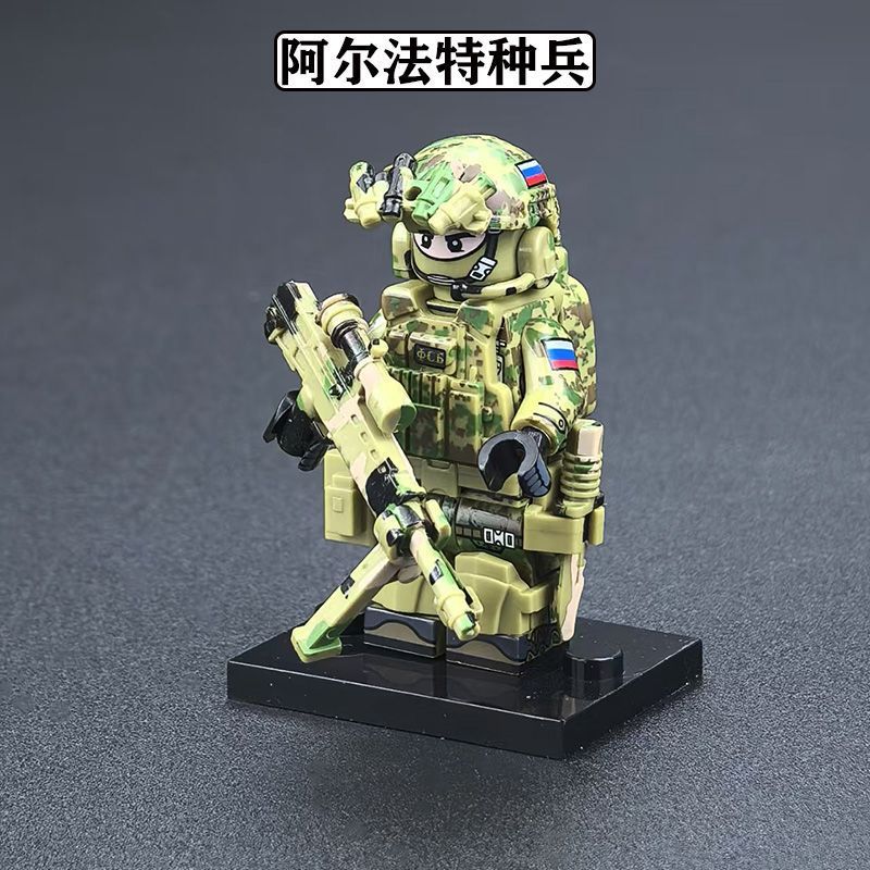 兼容乐高军事系列积木人仔特种兵警察特警小人儿童拼插小颗粒玩具|undefined
