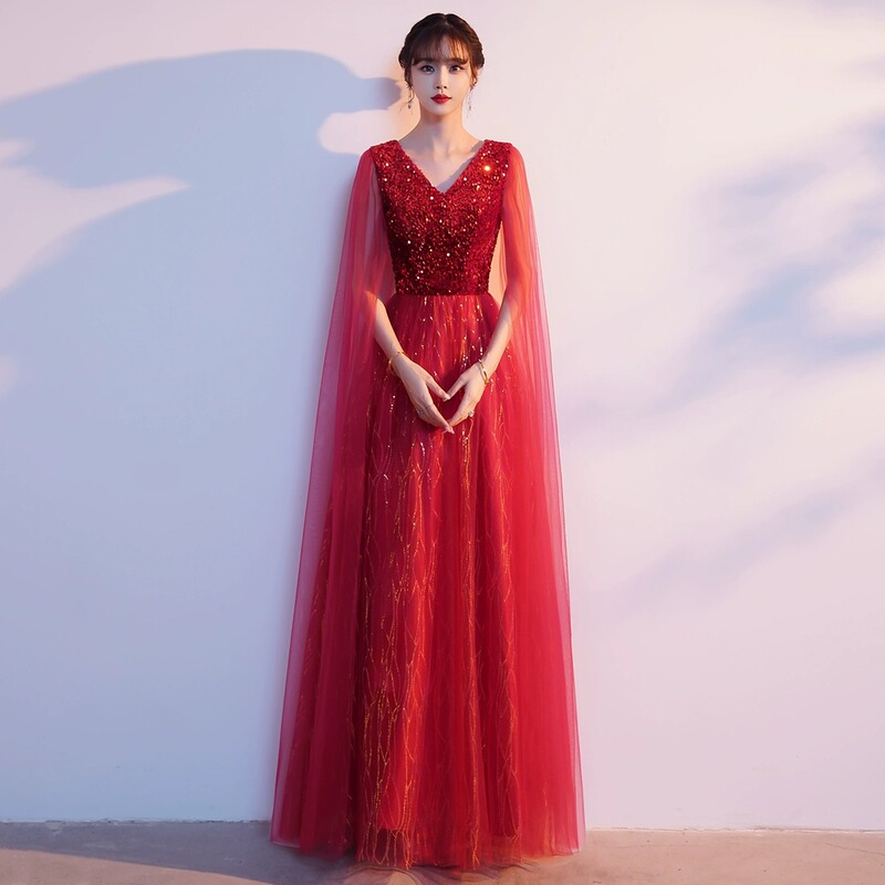 Chorus costume women's long dress new chorus dress competition command clothing elegant modern fairy long