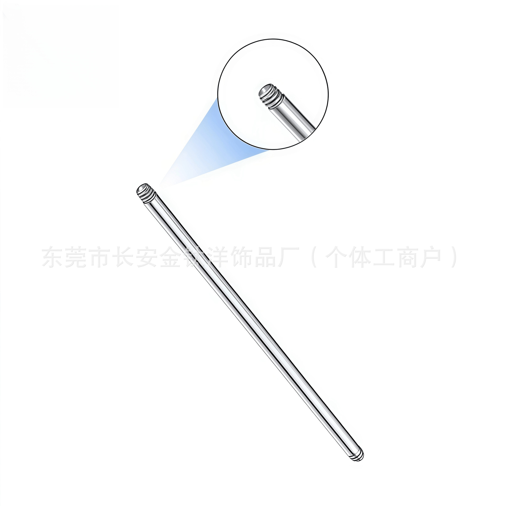 F136 Titanium External Thread Tongue Barbell Straight Rod G23 Titanium Alloy Body Piercing Replacement detail image 7